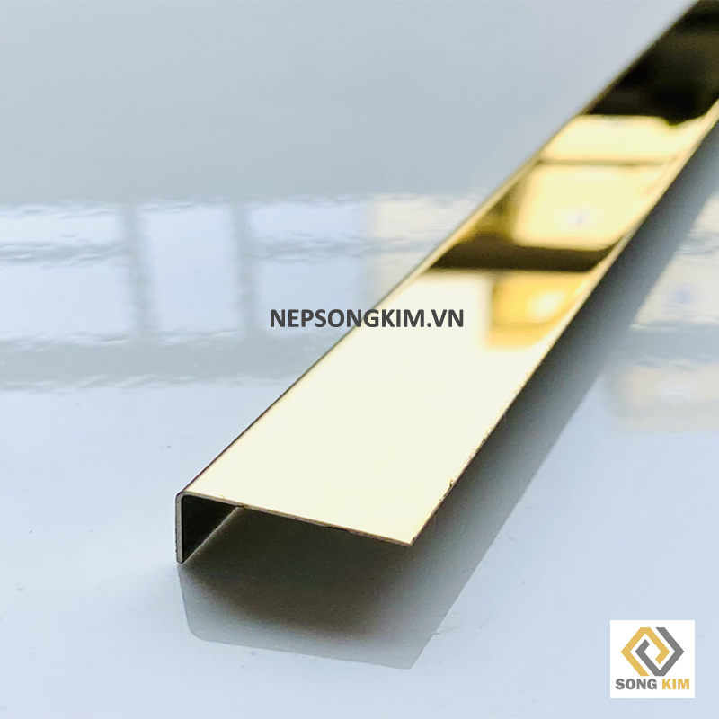 Nẹp Inox Góc L Vàng Bóng 1030