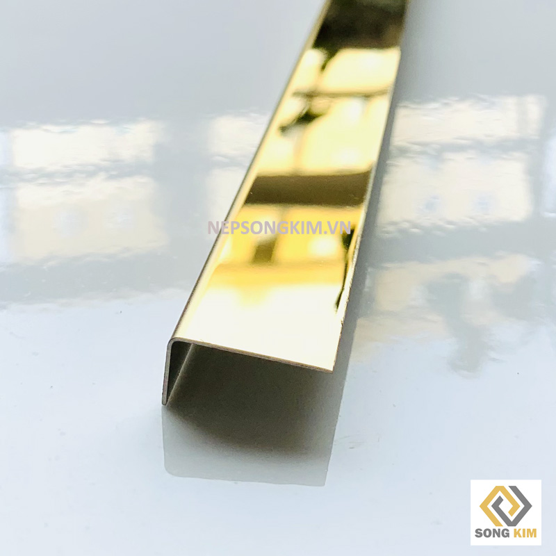 Nẹp Inox Góc L Vàng Bóng