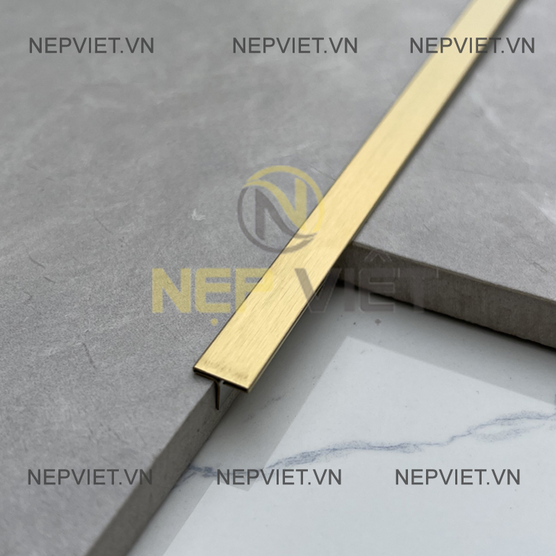 Nẹp Inox T8 Vàng Xước