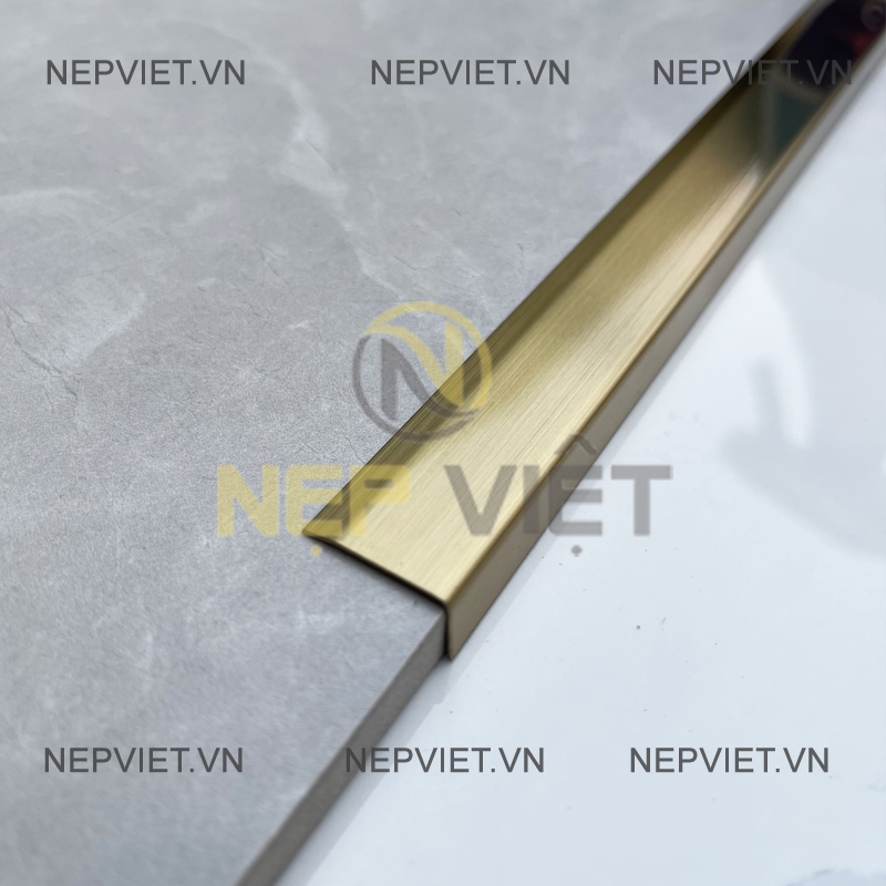 Nẹp inox chữ L Vàng xước