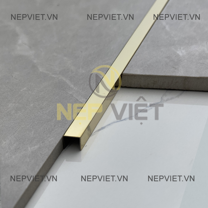 Nẹp Inox U8 Vàng Bóng